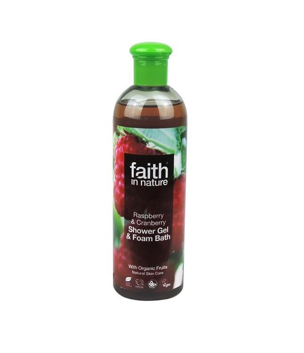 Натуральный гель для душа | Пена для ванны Faith in nature с экстрактом Малины, Клюквы и Черники, 250мл