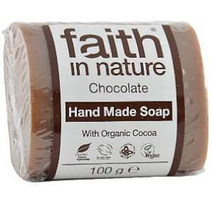 Омолаживающее мыло ручной работы Faith in nature 100г с маслом Шоколадного дерева (Какао)