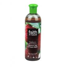 Натуральный гель для душа | Пена для ванны Faith in nature с экстрактом Малины, Клюквы и Черники, 400мл